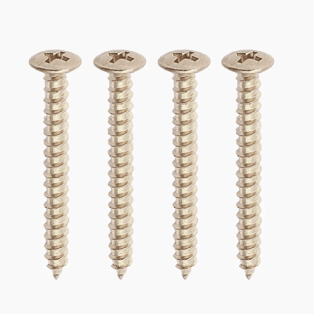 Allparts Nickel Neckplate Screws #8 (Set of 4)