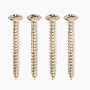 Allparts Nickel Neckplate Screws #8 (Set of 4)