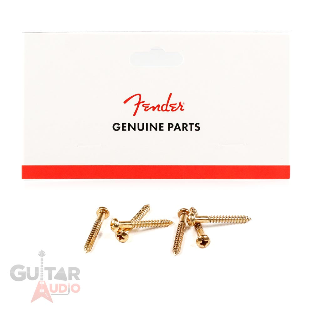 Genuine Fender USA GOLD Tremolo/Trem Bridge Mounting Screws - Pack of 6