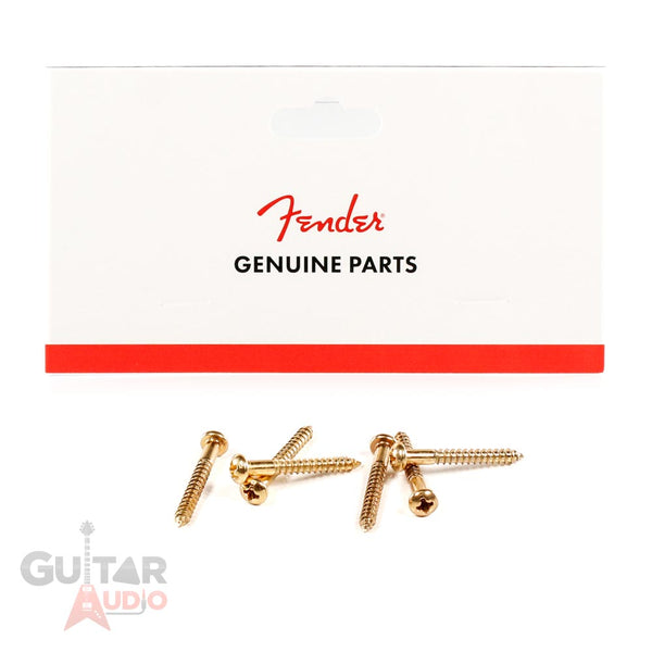Genuine Fender USA GOLD Tremolo/Trem Bridge Mounting Screws - Pack of 6