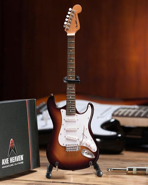 AXE HEAVEN Official Classic Sunburst Fender Strat Miniature Guitar Display Gift