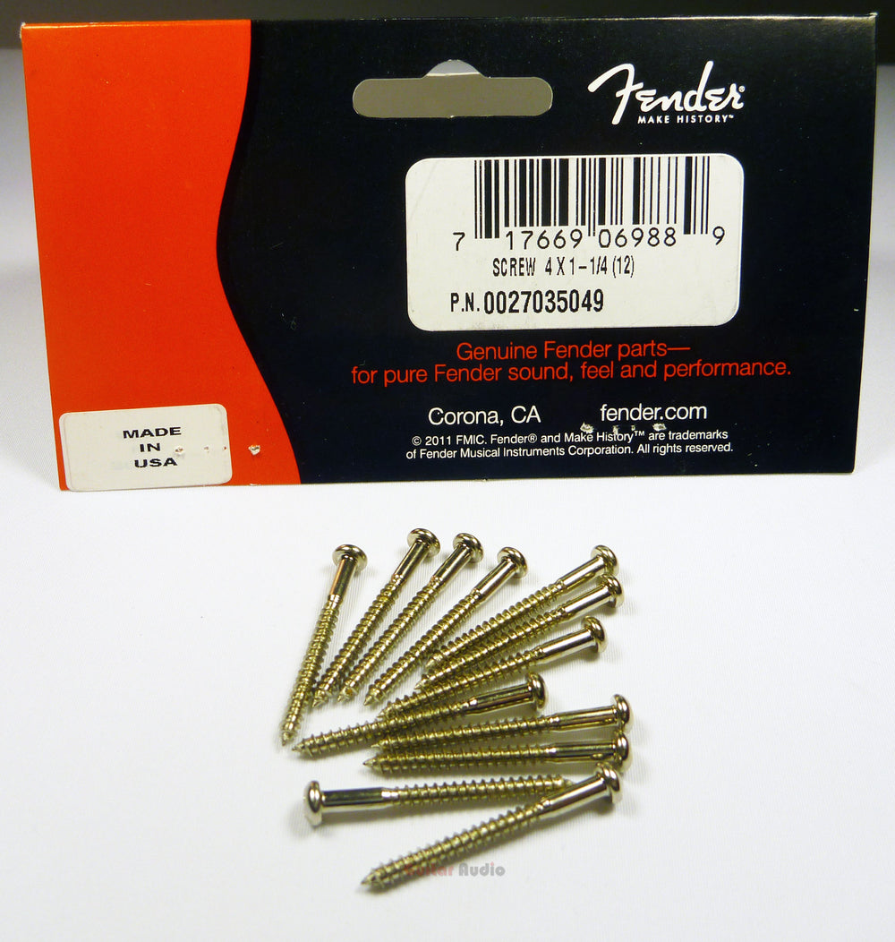 Genuine Fender Pickup Mounting Screws for P Bass/J Bass - Set of 12 - CHROME