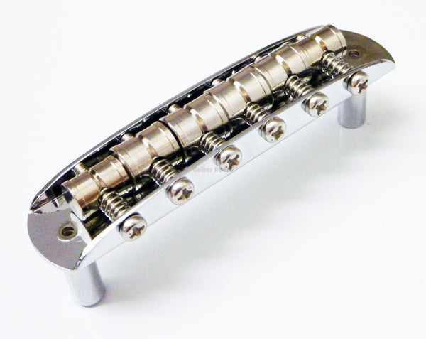 Genuine Fender Mustang 2-Post Guitar Bridge Assembly w/ Barrel Saddles - Chrome