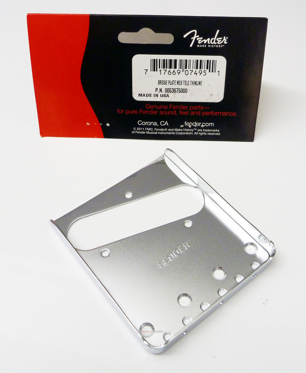 Genuine Fender American Vintage Telecaster Thinline Guitar Bridge Plate - CHROME