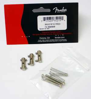 Genuine Fender American Vintage Telecaster Threaded Bridge Saddles - Nickel