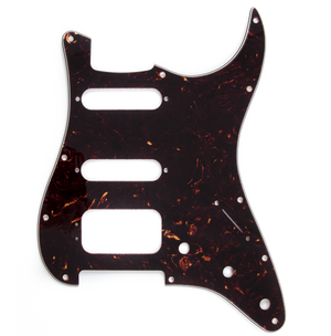 Genuine Fender 11-Hole Strat/Stratocaster Pickguard HSS, Brown Shell, 4-Ply