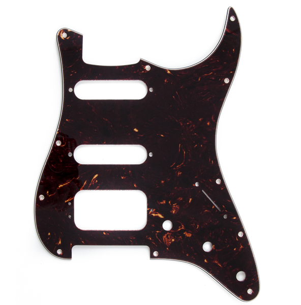 Genuine Fender 11-Hole Strat/Stratocaster Pickguard HSS, Brown Shell, 4-Ply