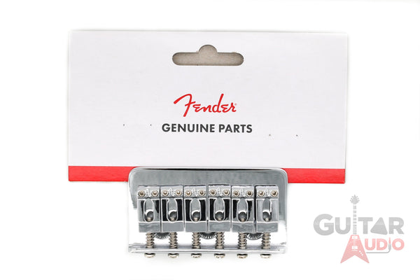 Genuine Fender Stratocaster Strat Hardtail Non-Tremolo Bridge Assembly - CHROME