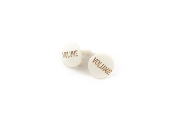 Genuine Fender Stratocaster S-1 Volume Switch Knob Caps, Parchment (SET OF 2)