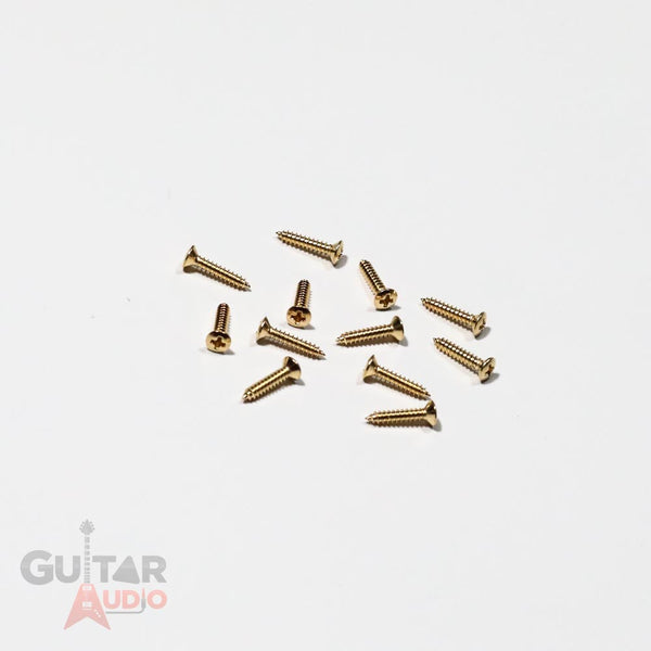 Genuine Gretsch Bezel Screws 0435G, Gold, 12-pack