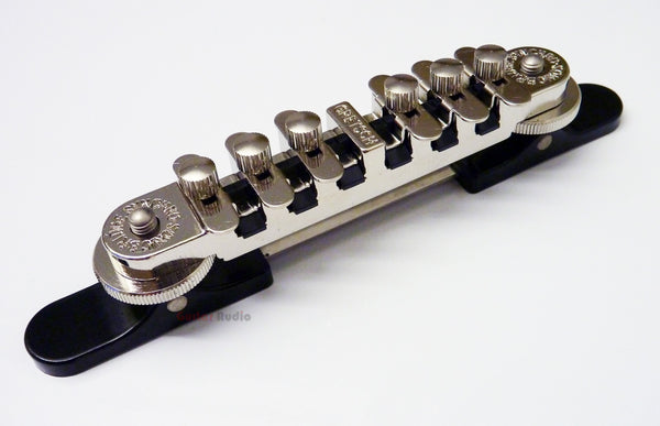 Genuine Gretsch SynchroSonic Adjustable Roller Guitar Bridge with Base - NICKEL