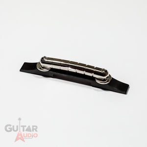 Genuine Gretsch Chrome/Ebony Rocking Bar Floating Guitar Bridge, 006-2844-049