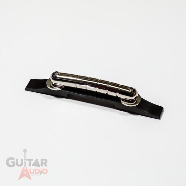 Genuine Gretsch Chrome/Ebony Rocking Bar Floating Guitar Bridge, 006-2844-049