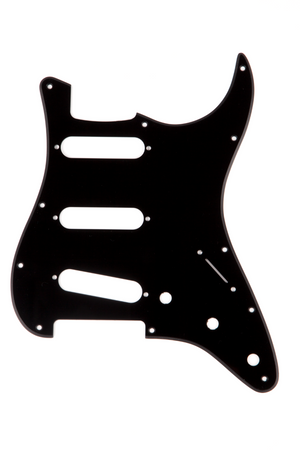 Genuine Fender 11-Hole Modern Strat/Stratocaster Pickguard SSS, BLACK, 1-Ply