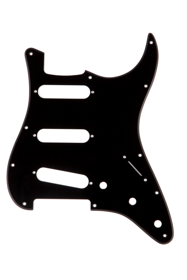 Genuine Fender 11-Hole Modern Strat/Stratocaster Pickguard SSS, BLACK, 1-Ply