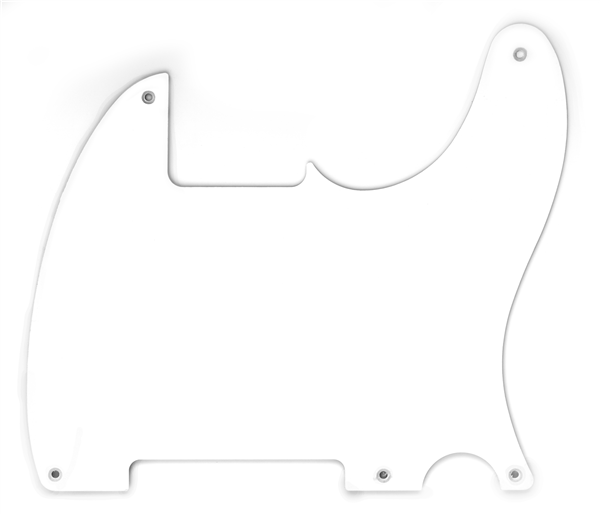 Genuine Fender 50s Esquire Tele Guitar Pickguard, White, 1-Ply, 5-Hole Mount
