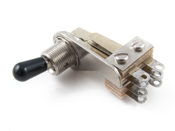 Genuine Fender 3-Position (DPDT) Toggle Pickup Switch, Chrome w/Black Tip