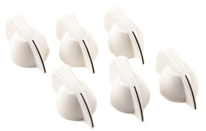 Genuine Fender Chicken Head Amp/Amplifier Control Knobs- Set of (6) - WHITE