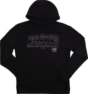 EVH Eddie Van Halen 5150 Schematic Fleece Hoodie, Black, XXL (2X)