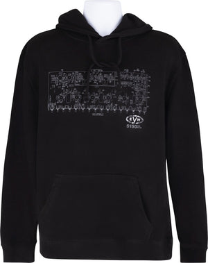 EVH Eddie Van Halen 5150 Schematic Fleece Hoodie, Black, XXL (2X)