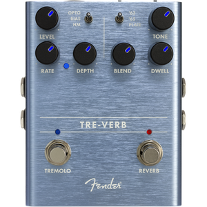Genuine Fender "Tre-Verb" Tremolo/Reverb Guitar Effect Stomp Box Pedal