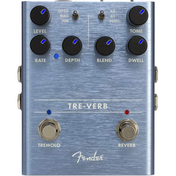 Genuine Fender "Tre-Verb" Tremolo/Reverb Guitar Effect Stomp Box Pedal