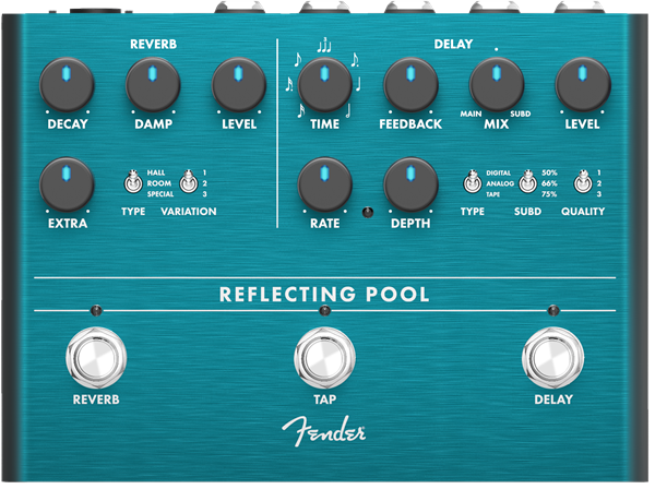 Fender Reflecting Pool Delay/Reverb Analog Guitar Effects Stomp Box Pedal