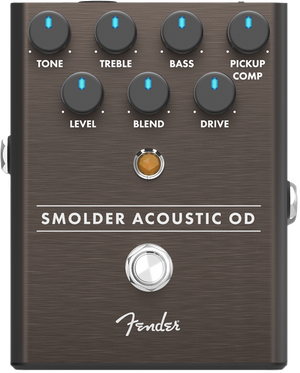 Fender Smolder Acoustic Overdrive Analog Guitar Effects Stomp Box Pedal