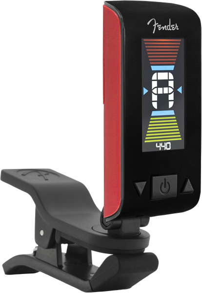 Genuine Fender Original Clip-On Color LCD Tuner for Guitar, Banjo - FIESTA RED