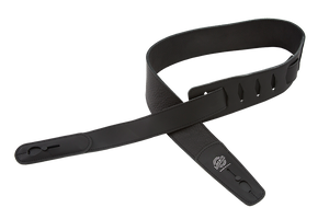 Lock-It DELUXE 2.75" Wide Soft Leather Locking Guitar Strap - BLACK