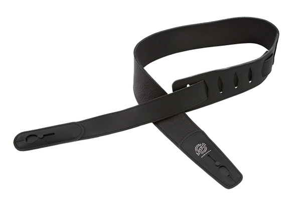 Lock-It DELUXE 2.75" Wide Soft Leather Locking Guitar Strap - BLACK