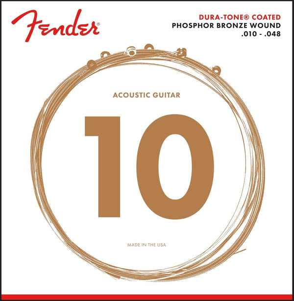 Genuine Fender 860XL Phosphor Bronze DuraTone Acoustic Guitar Strings 10-48