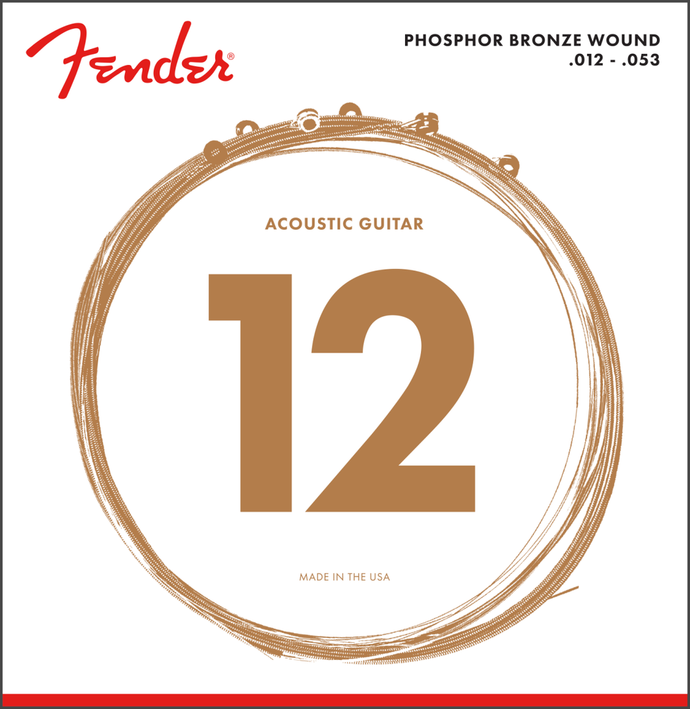 Fender 60L Phosphor Bronze Acoustic Guitar Strings - LIGHT 12-53