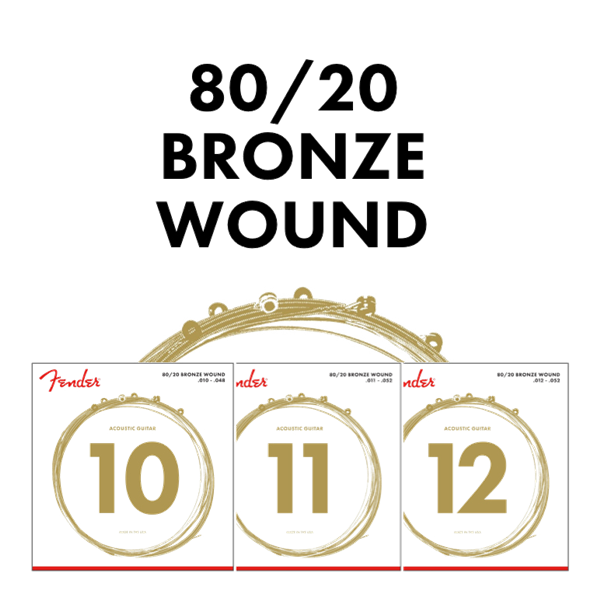 Fender 70XL 80/20 Bronze Acoustic Guitar Strings Set - EXTRA LIGHT 10-48
