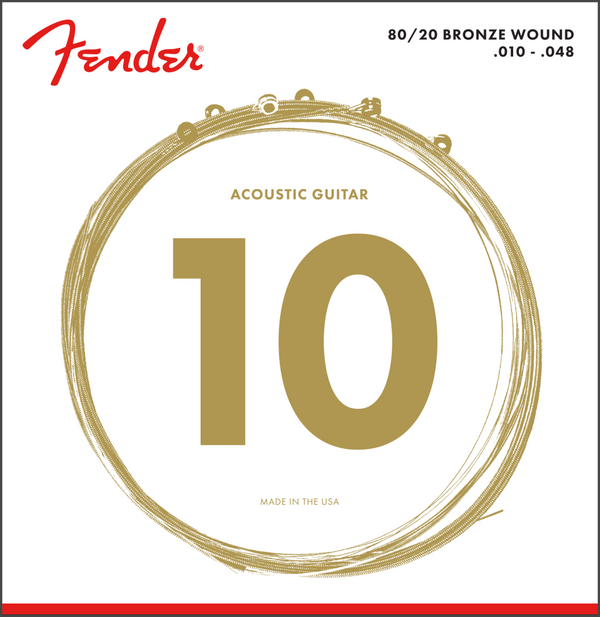 Fender 70XL 80/20 Bronze Acoustic Guitar Strings Set - EXTRA LIGHT 10-48