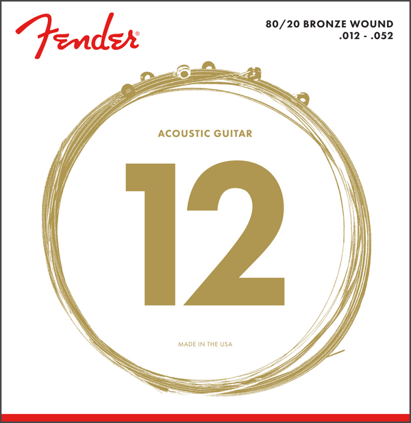 Fender 70L 80/20 Bronze Acoustic Guitar Strings - LIGHT 12-52