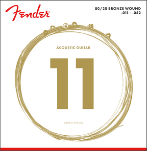 Fender 70CL 80/20 Bronze Acoustic Guitar Strings Set - CUSTOM LIGHT 11-52
