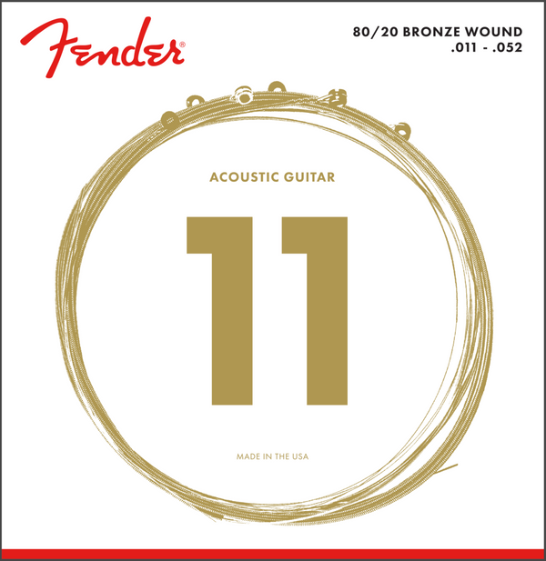 Fender 70CL 80/20 Bronze Acoustic Guitar Strings Set - CUSTOM LIGHT 11-52