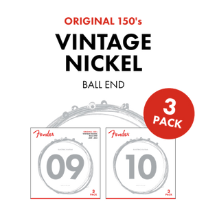3-PACK of Fender 150L Pure-Nickel Electric Guitar Strings - LIGHT 9-42