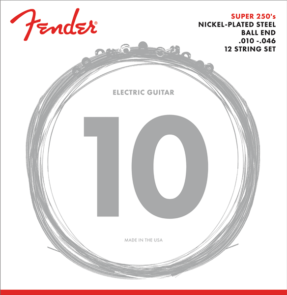 Genuine Fender XII Electric Guitar Strings - 12 String Set - NPS 10-46