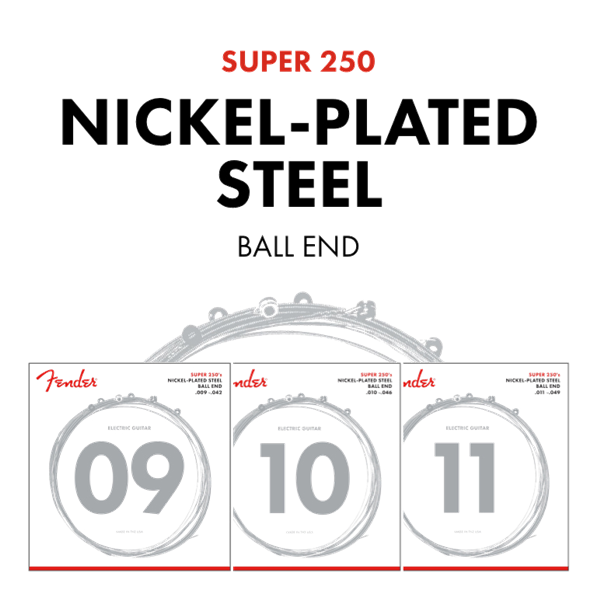 Fender Super 250XS Nickel-Plated Steel Electric Guitar Strings EXTRA SUPER LIGHT