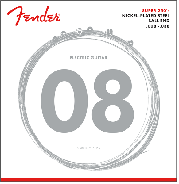 Fender Super 250XS Nickel-Plated Steel Electric Guitar Strings EXTRA SUPER LIGHT
