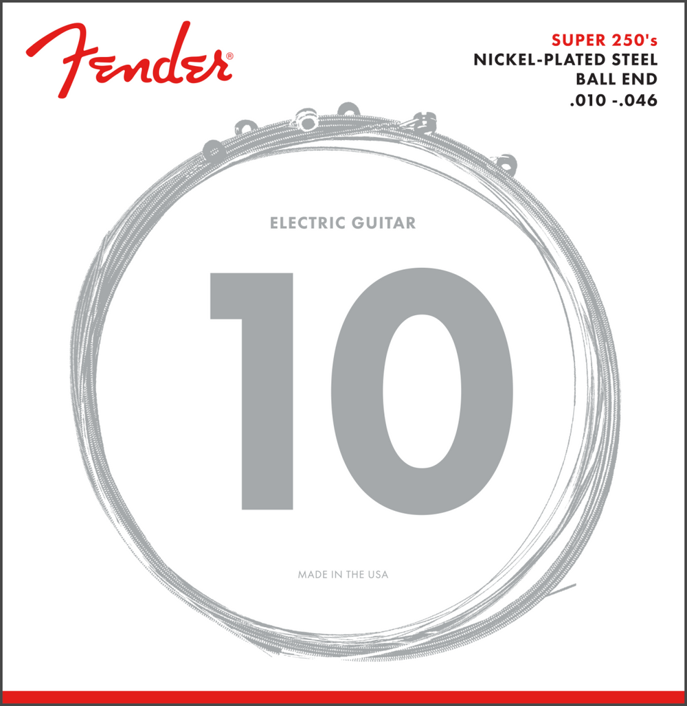 Fender Super 250R Nickel-Plated Steel Electric Guitar Strings Set, REGULAR 10-46