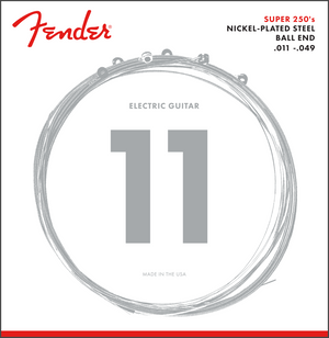 Fender Super 250M Nickel-Plated Steel Electric Guitar Strings Set - MEDIUM 11-49