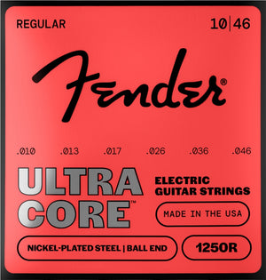 Fender 1250R Ultracore Electric Guitar Strings, NPS, Ball End, Regular 10-46