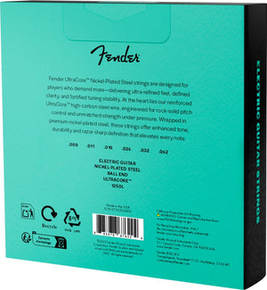 Fender 3-PACK 1250L Ultracore Electric Guitar Strings, NPS, Ball End, Light 9-42