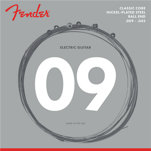 Fender 255L Classic Core Electric Guitar Strings Set, NPS Ball End 9-42
