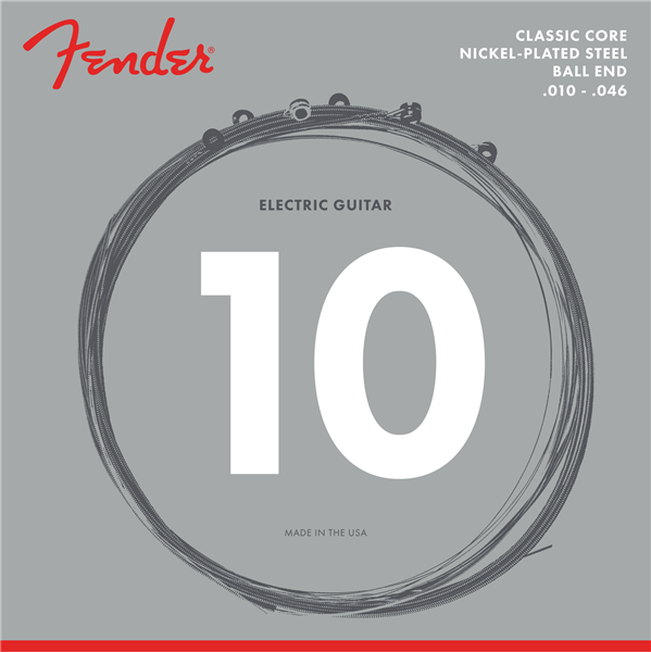 Fender 255R Classic Core Electric Guitar Strings Set, NPS Ball End 10-46