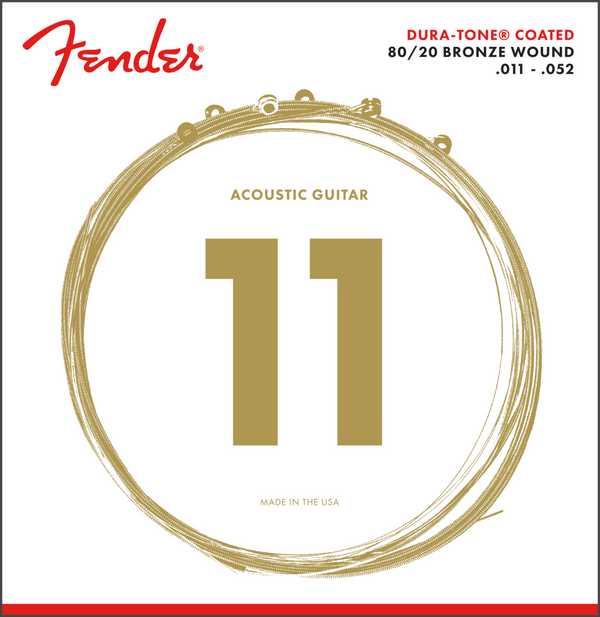 Fender 880CL Dura-Tone Coated Acoustic Guitar Strings - CUSTOM LIGHT 11-52