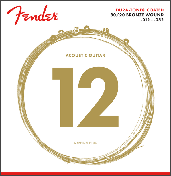 Fender 880L Dura-Tone Coated Acoustic Guitar Strings - LIGHT 12-52